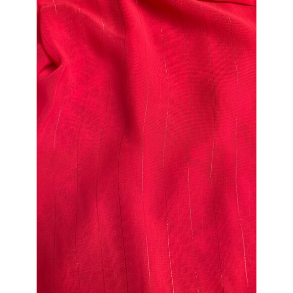 Jonathan Martin Vintage 70s Sheer Red Pin Stripe Blouse Retro Size Small Medium - Picture 7 of 11